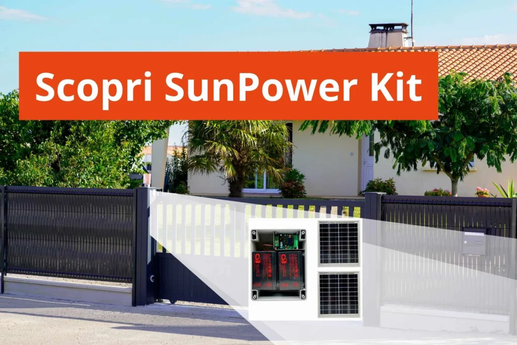 sun power kit cancello a energia solare